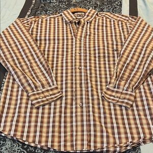 ARIAT PRO SERIES Classic Brown Plaid Men's Button-Down Shirt